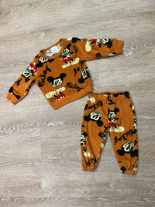 12m Mickey Mouse Velour 2 Piece Lounge Set