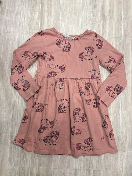 5/6 Pink Unicorn Long Sleeve Dress