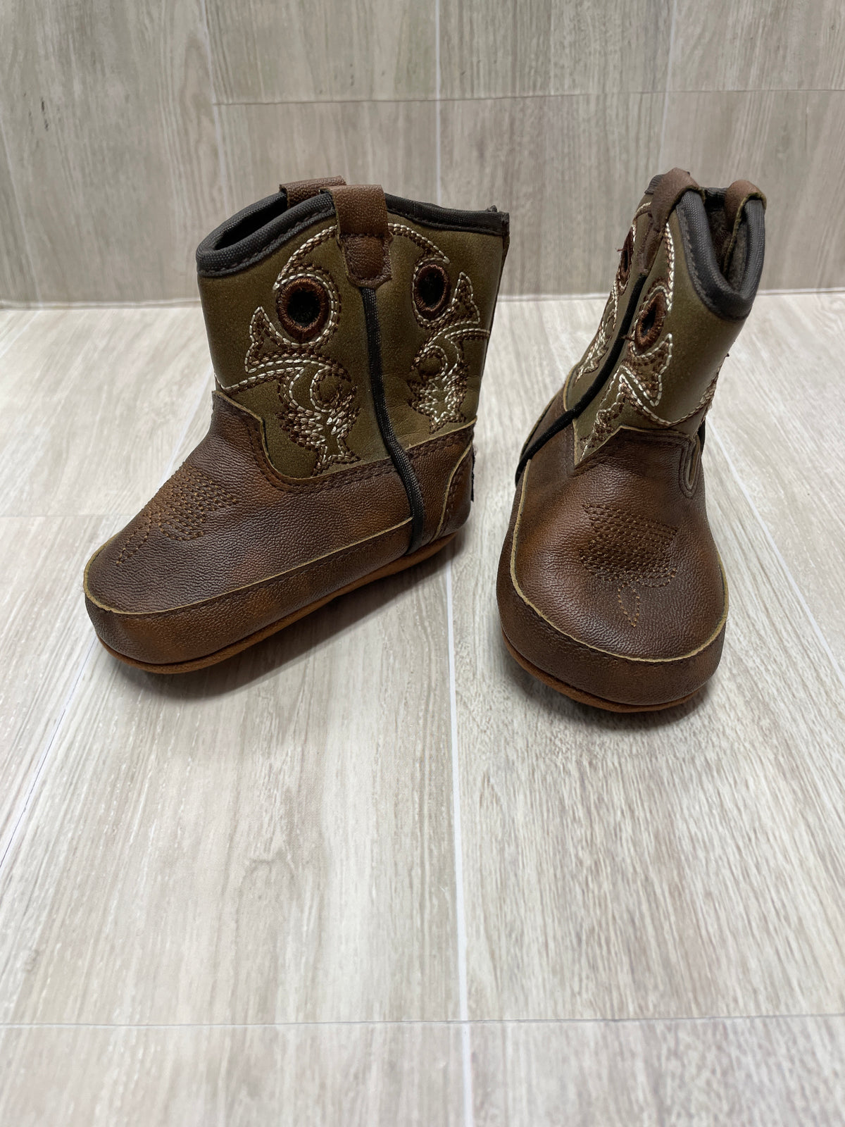 Infant Twister Brown Western Crib Boots