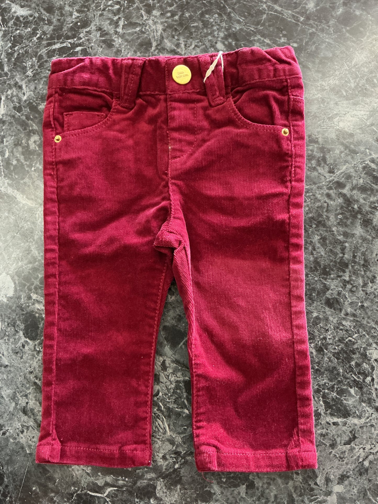 NWT 3-6m Zara Corduroy Crimson Pants