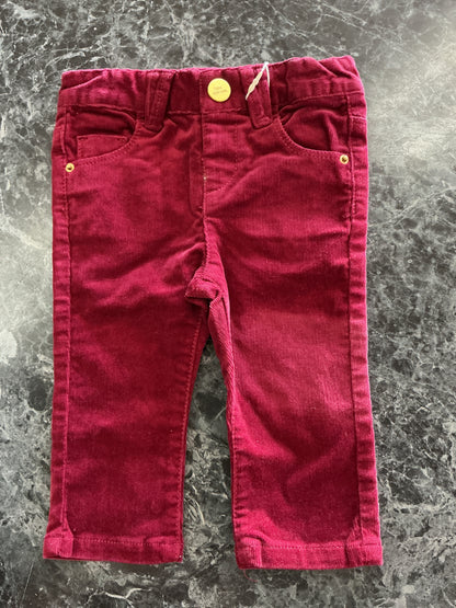 NWT 3-6m Zara Corduroy Crimson Pants