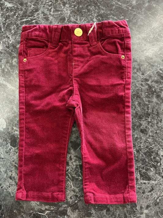 NWT 3-6m Zara Corduroy Crimson Pants