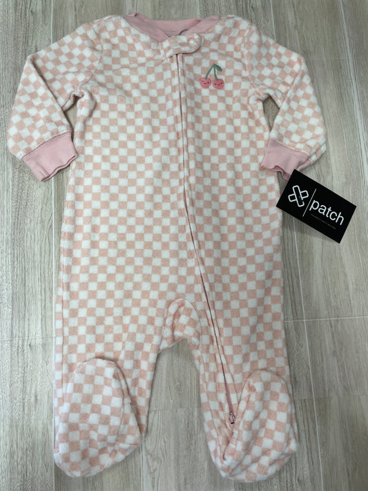 6m Pink Checkered Cherry Terry Pajama