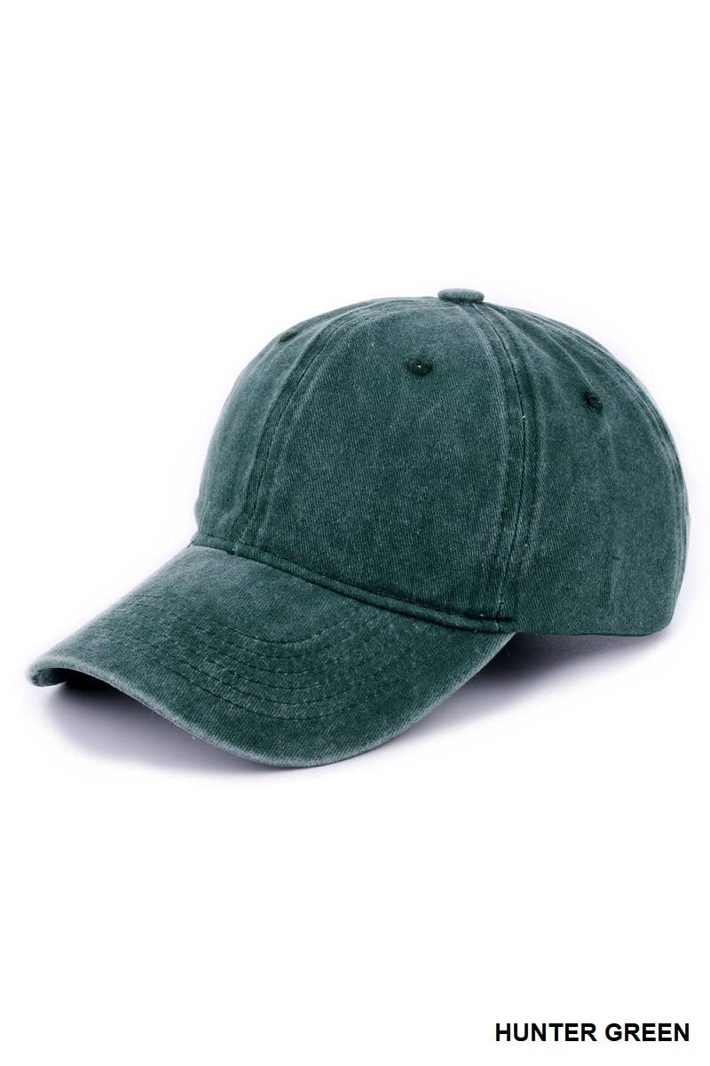 Vintage Washed Trucker Hat Baseball cap: HUNTER GREEN/ OS