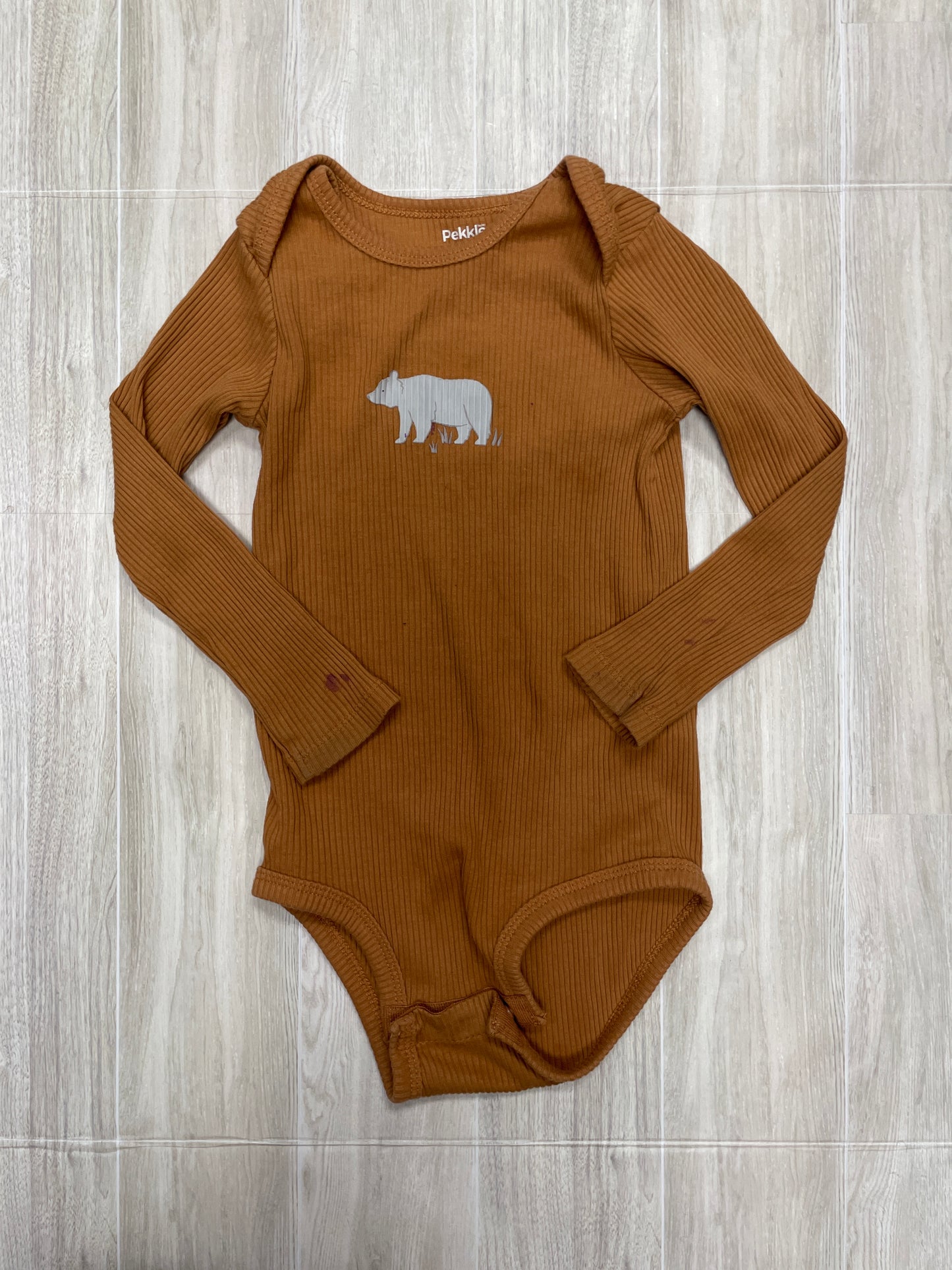 24m Rust Ribbed Long Sleeve Onesie