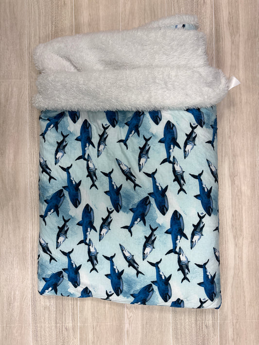 Blue Shark Posh Peanut Blanket