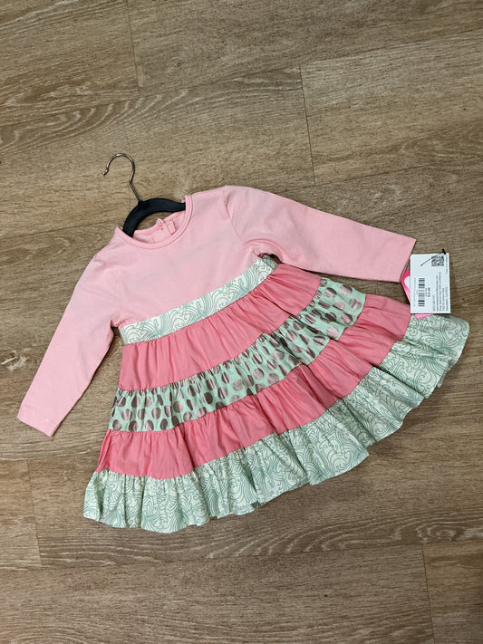NWT 24m Pink/Mint Long Sleeve Dress