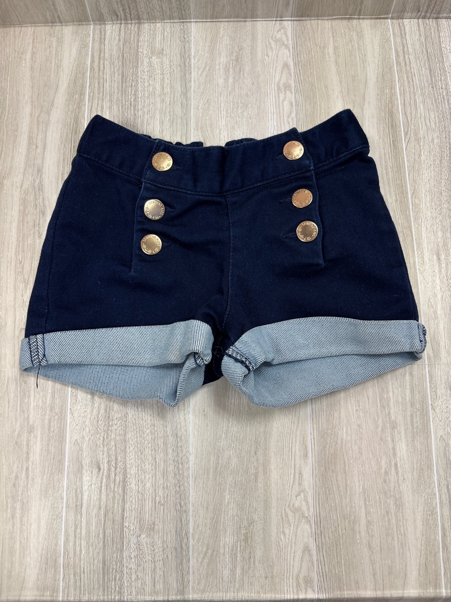 3T Oshkosh Navy Gold Button Shorts