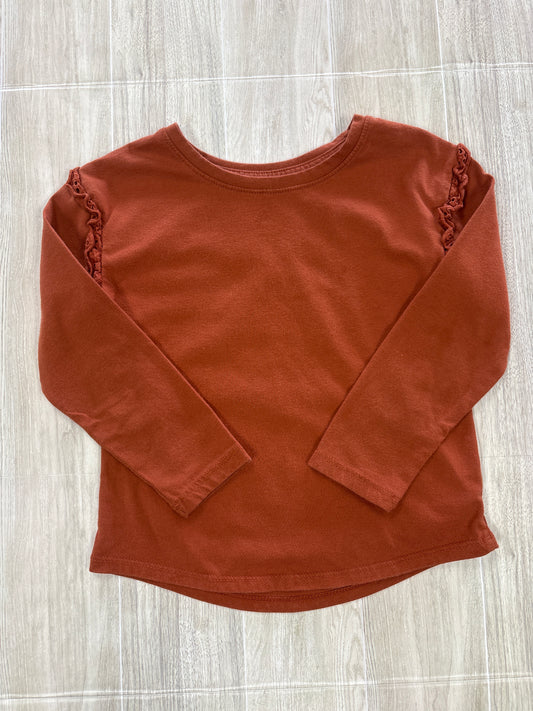 4T Rust Ruffle Long Sleeve