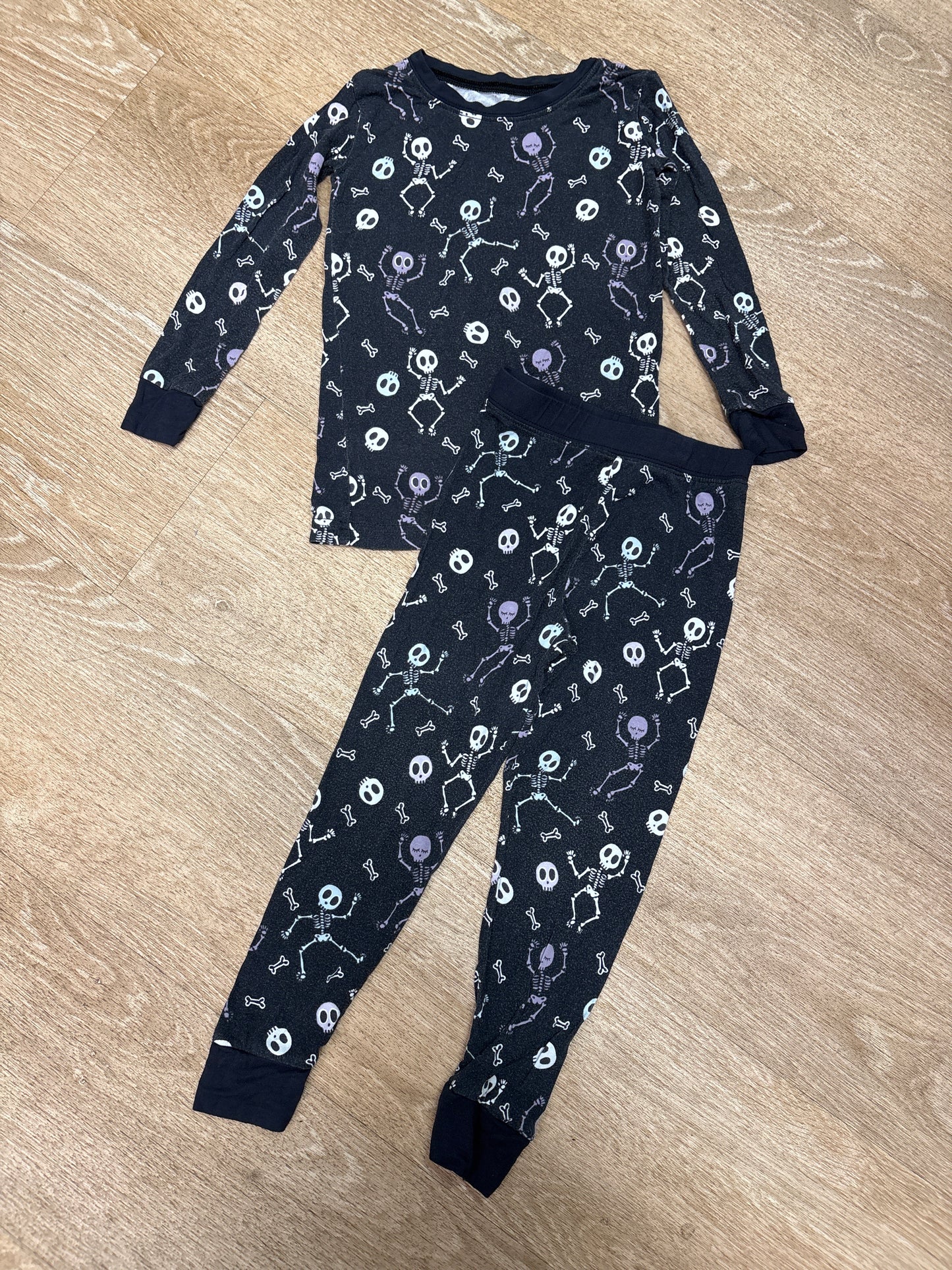 2T Little Sleepies Black/Purple Skeleton Pajama Set