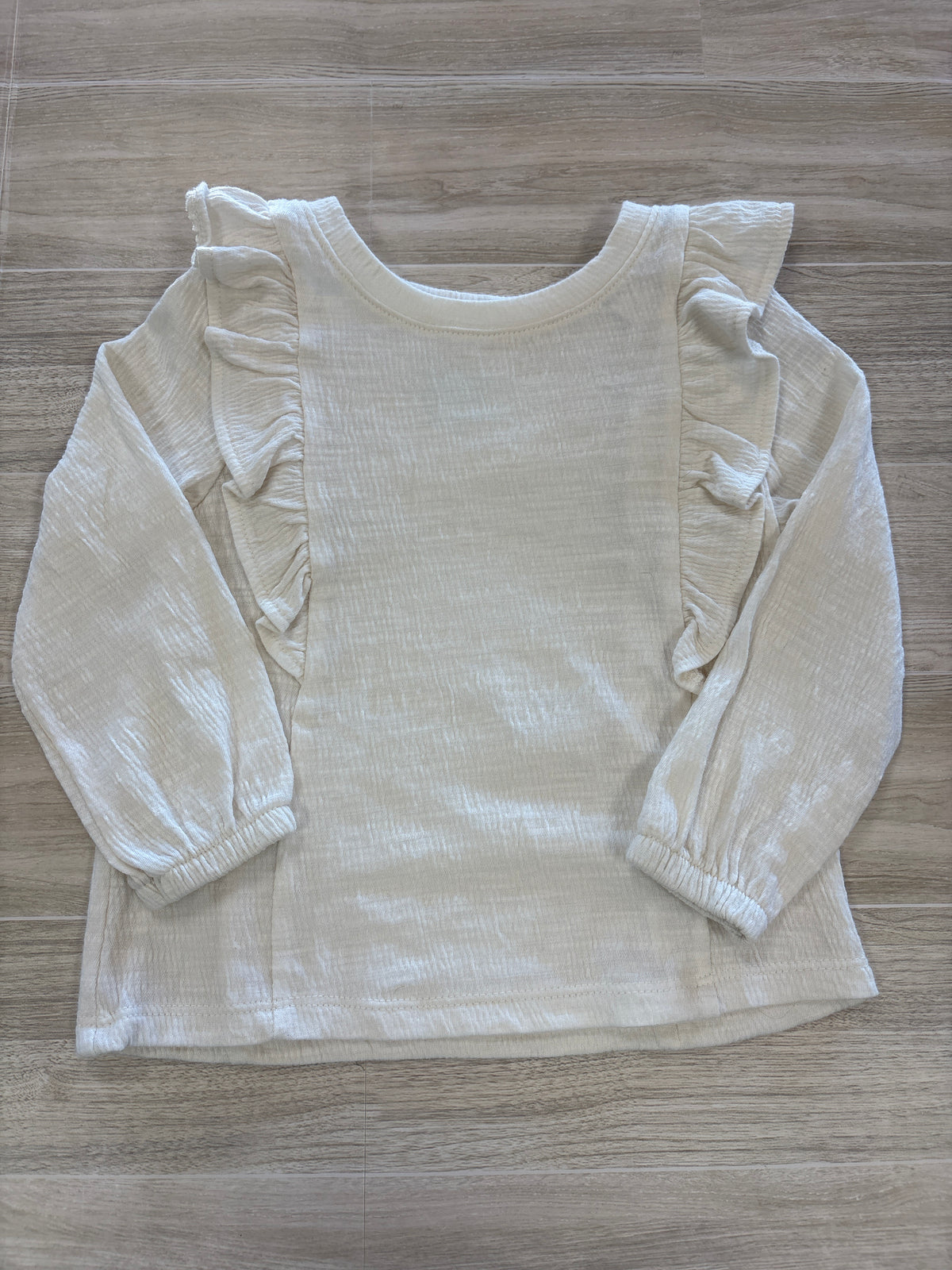 2T Off White Ruffle Long Sleeve