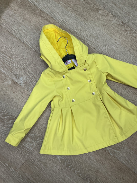 3T Yellow Rain Jacket with Gold Buttons