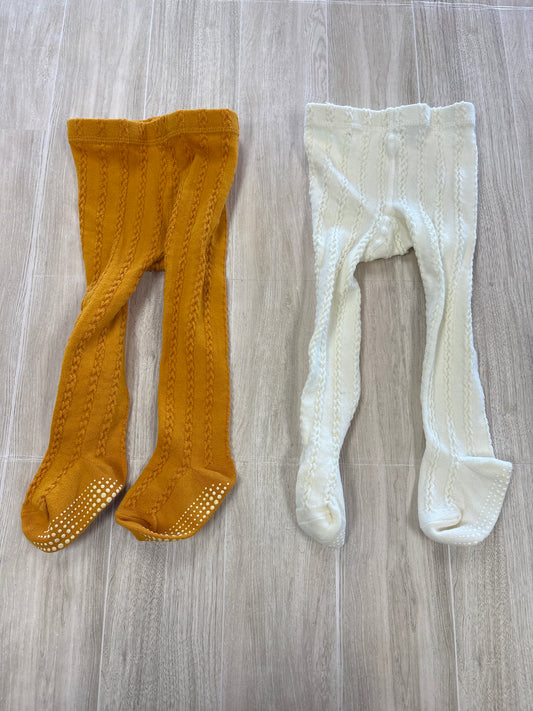 6-12m 2 Pack Braided Tight 2 Pack - Mustard/Cream