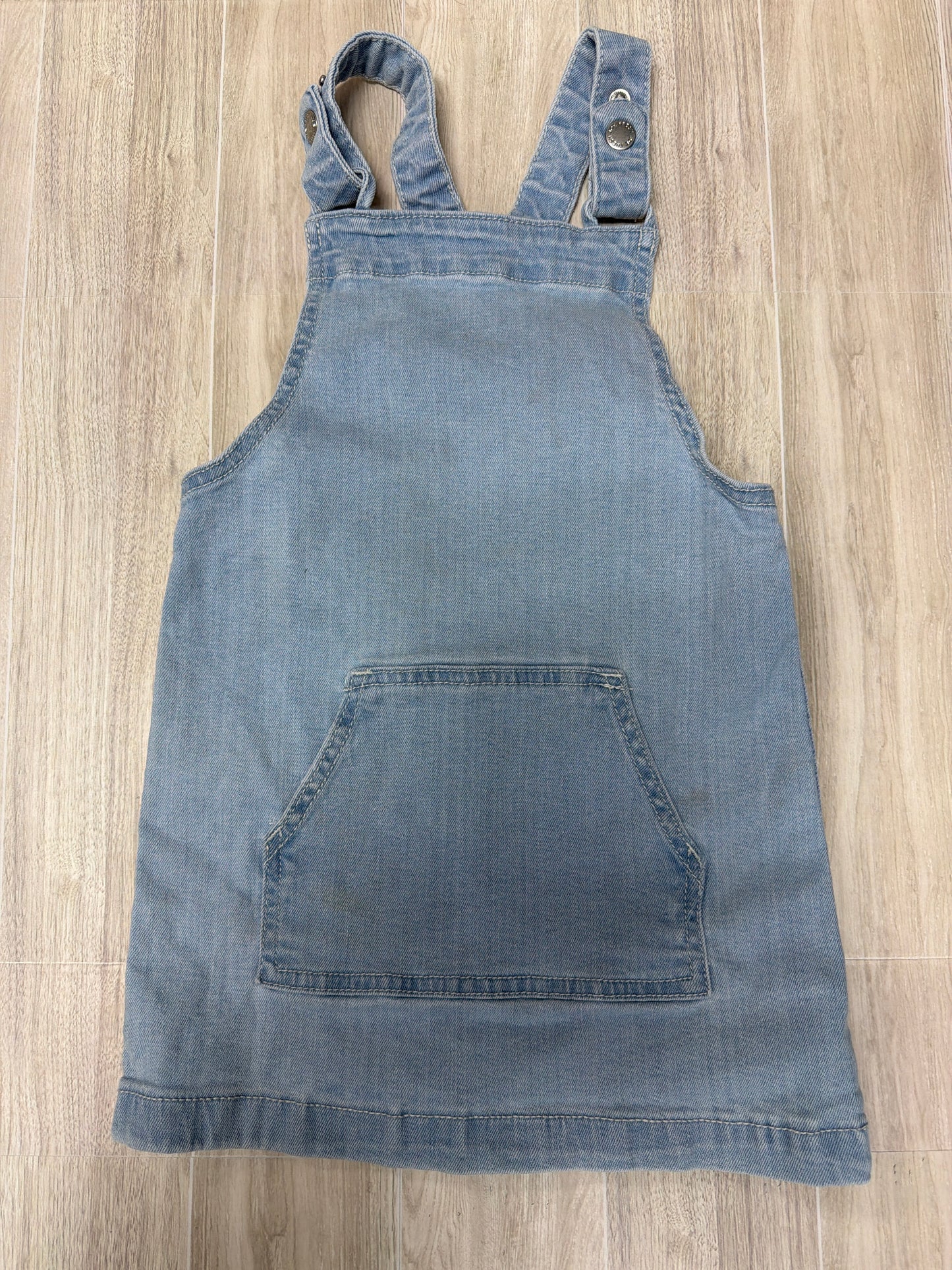 4T Light Wash Denim Overall Dress - Blemish