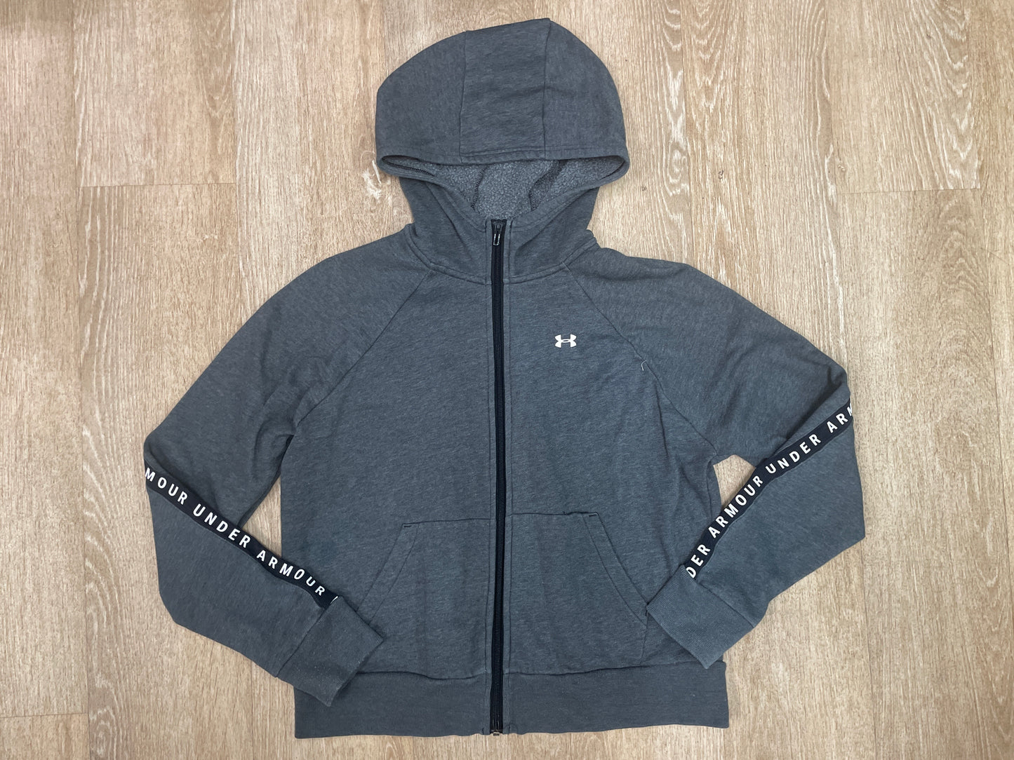 14/16 Under Armour Charcoal Grey Zip Up Hoodie