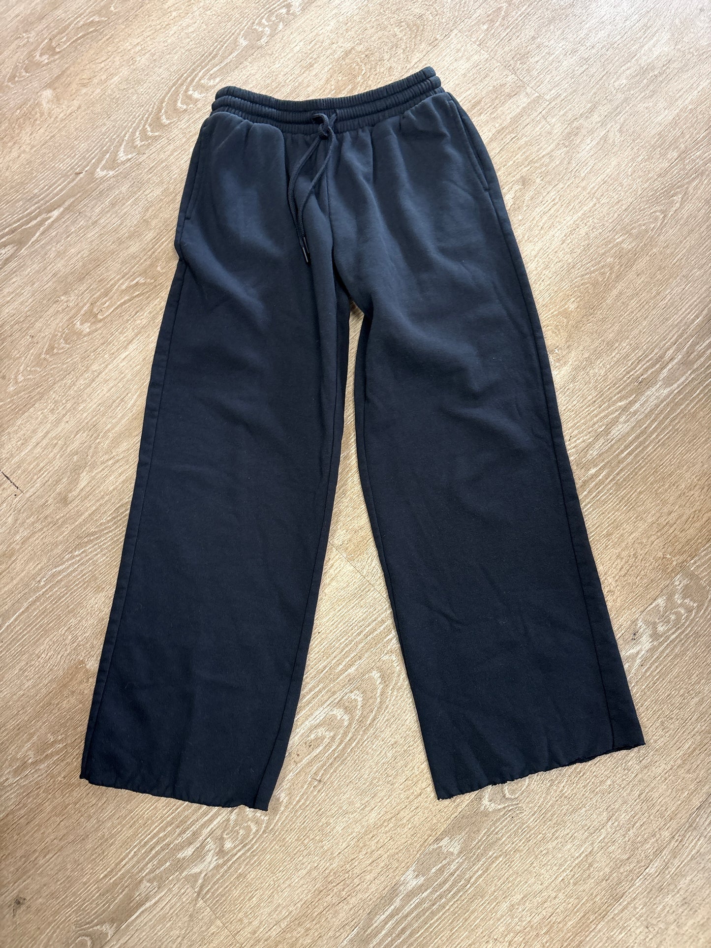 Womens XS Black Wide Leg Sweatpant