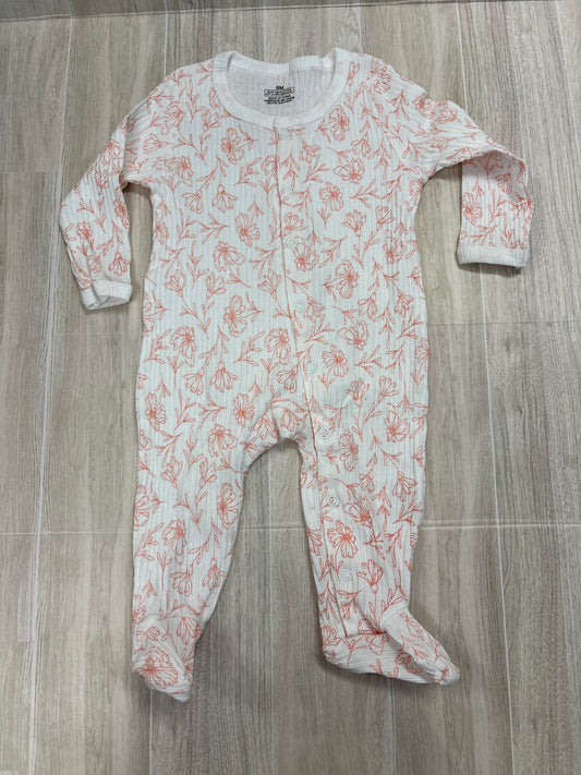 6m White Ribbed Marigold Button Pajama