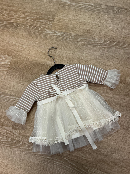 18m Tan Striped/Laced Tunic