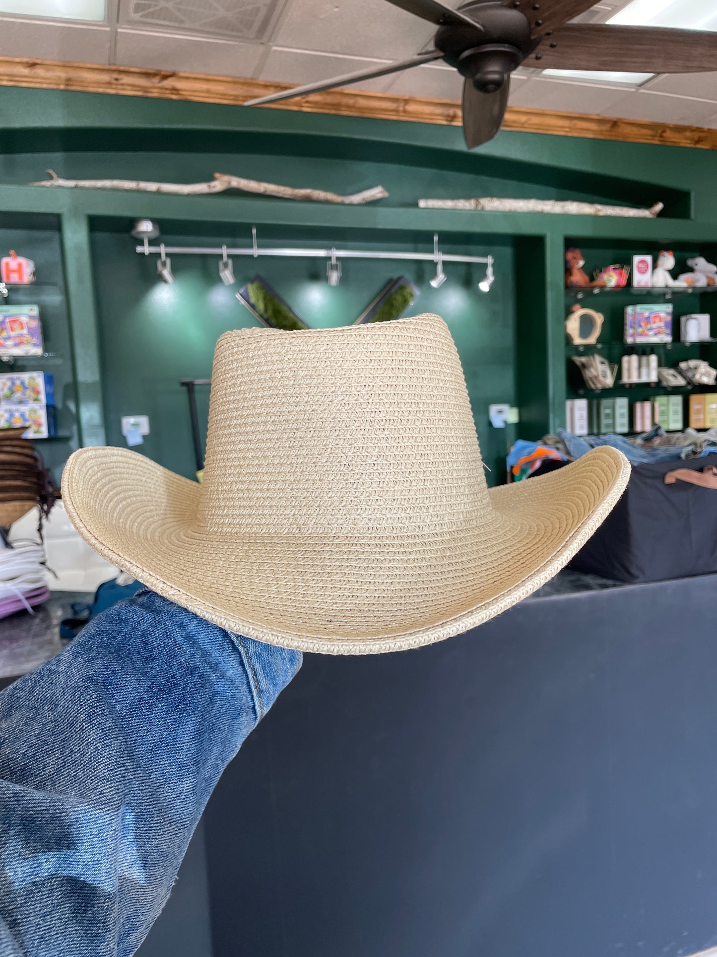 NEW Womens Straw Cowboy Hat - Tan