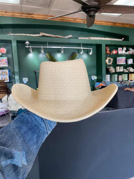 NEW Womens Straw Cowboy Hat - Tan