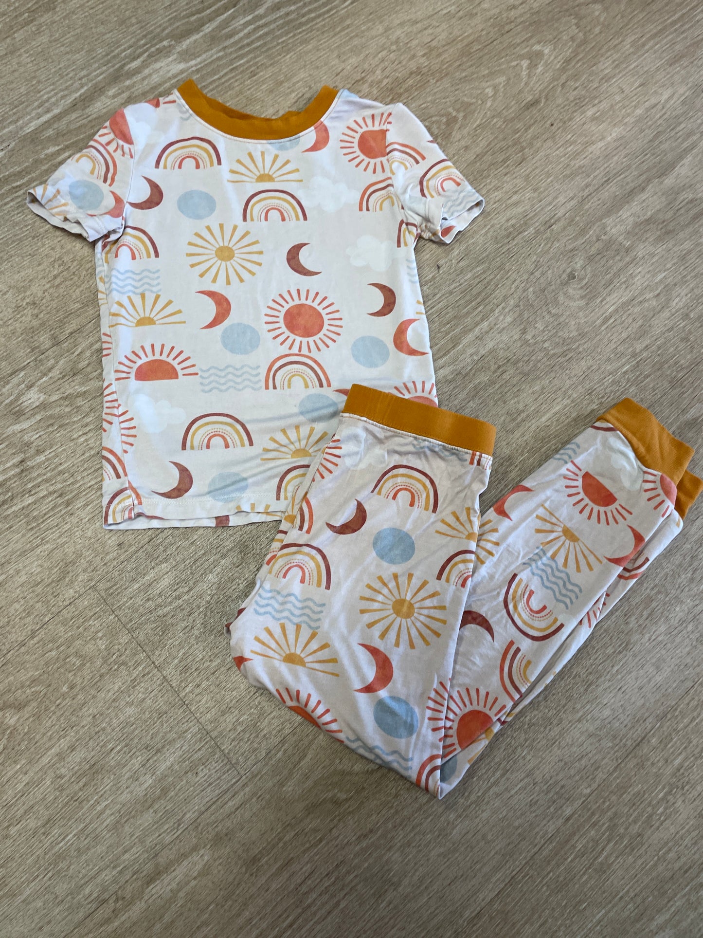 6 Bamboo Sunshine + Rainbows 2 Piece Pajama Set