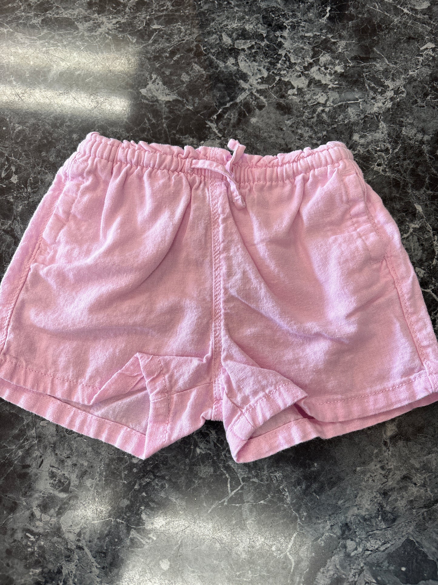 2T Linen Shorts - Pink
