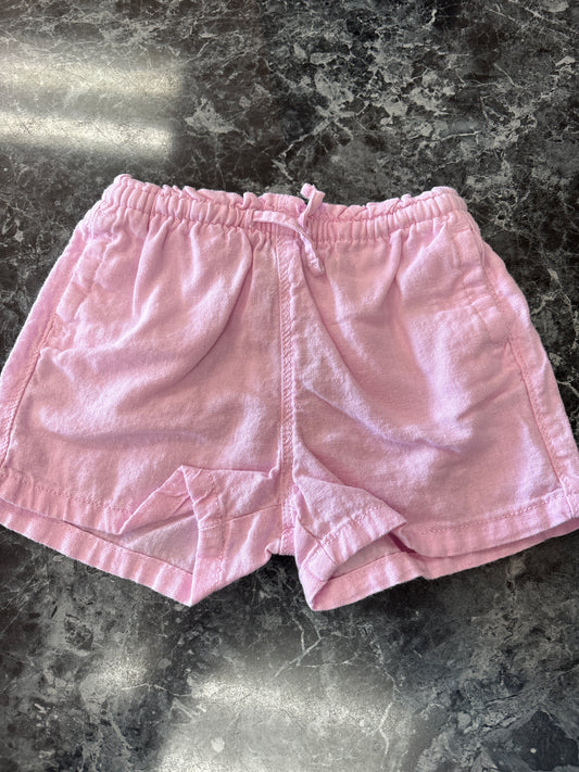 2T Linen Shorts - Pink