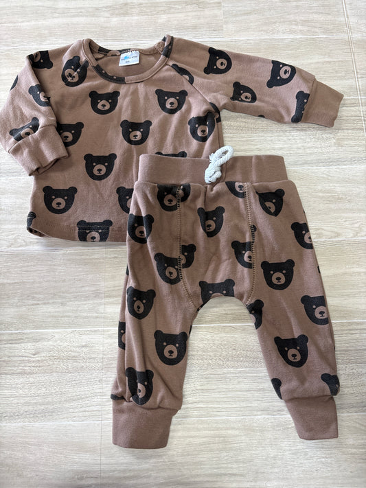 6m Little One Shop Mocha Multi Bear 2 Piece Set