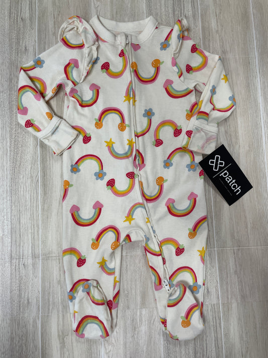 3-6m Ruffle Sleeve Rainbow Pajama