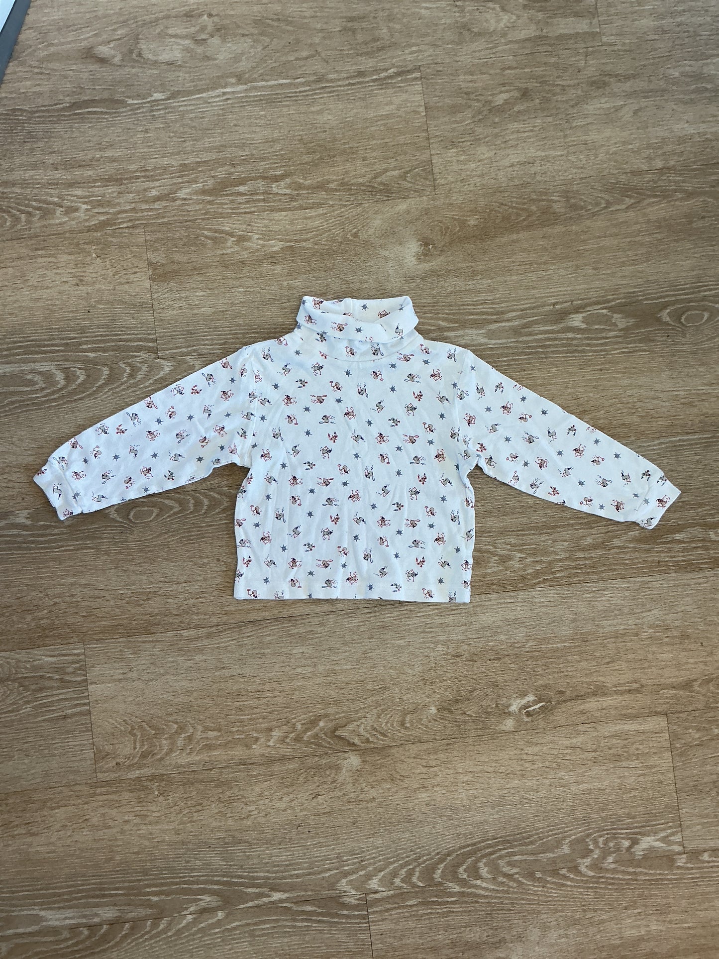 Vintage 4T Skiing Snowmen Turtle Neck Long Sleeve