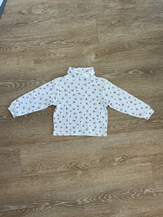 Vintage 4T Skiing Snowmen Turtle Neck Long Sleeve