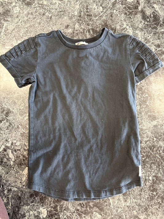 3T Cotton On Kids Basic Shirt with Shoulder Pleat- Charcoal