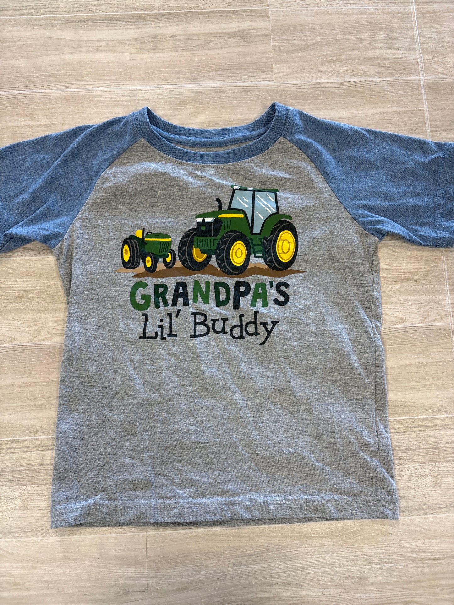 4T Grey/Blue John Deere Grandpas Lil Buddy Graphic Tee