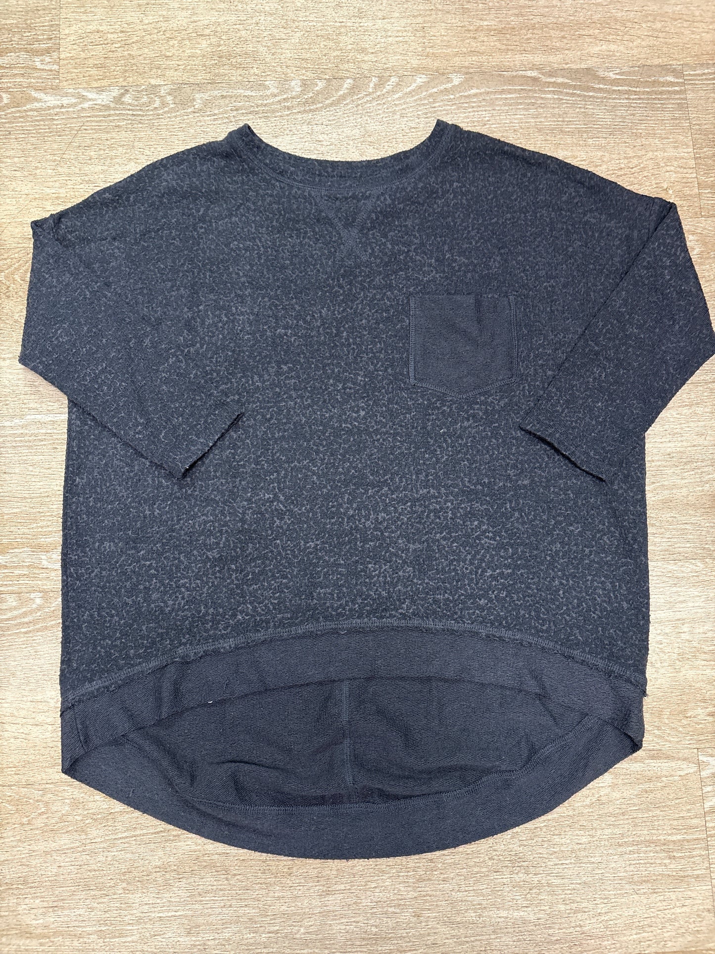 Womens Large Charcoal Grey Textured Long Sleeve