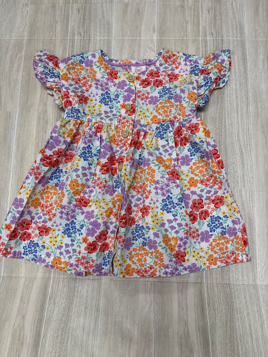 18m Bright Floral Button Dress