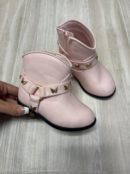 5c Pink Boots with Gold Butterflies