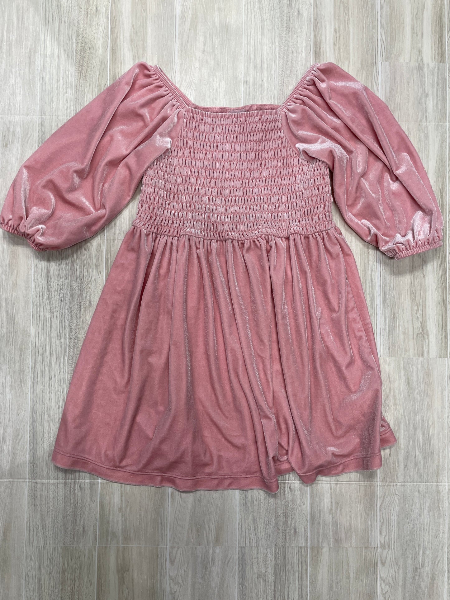 5T Light Pink Velour Cinched Dress