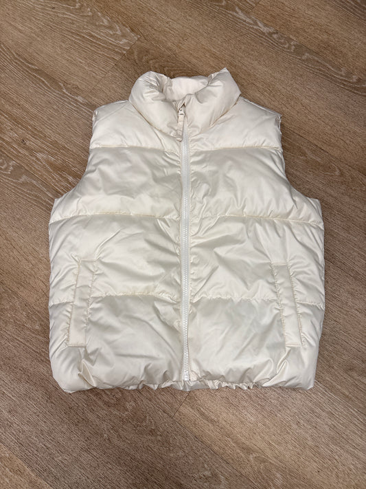 10/12 Cream Puffer Zip Up Vest