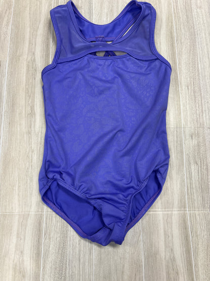 7/8 Purple Light Leopard Print Leotard