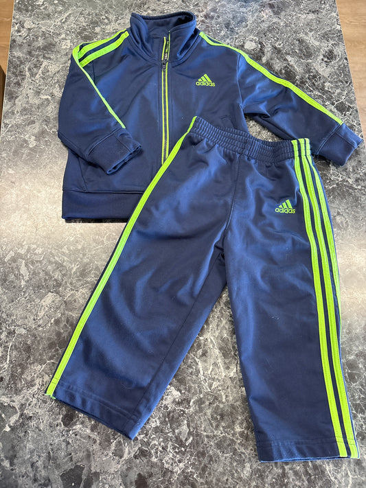 18m Adidas Blue/Lime Green Tracksuit