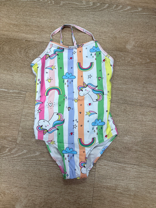 5/6 Striped Unicorn Swim Suit