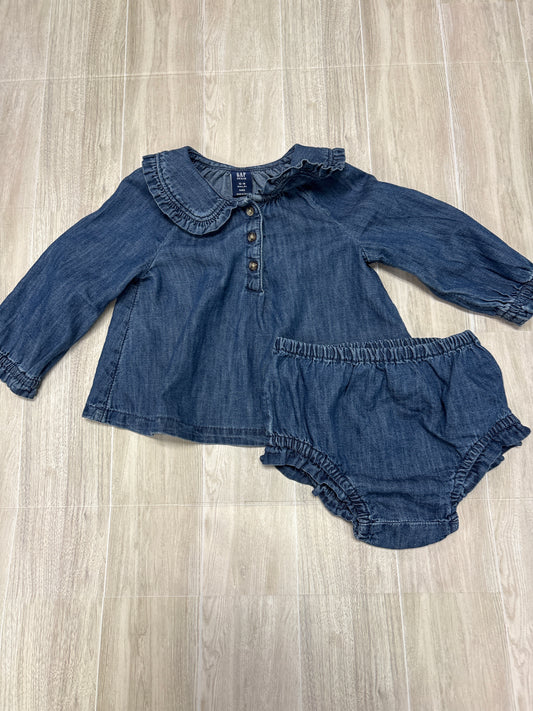 12-18m GAP Soft Denim Top + Bloomer Set