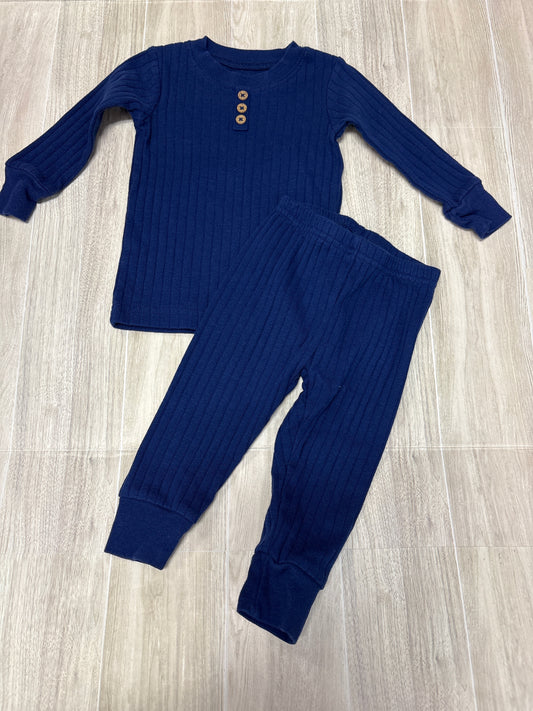 9m Navy Ribbed 2 Piece Set