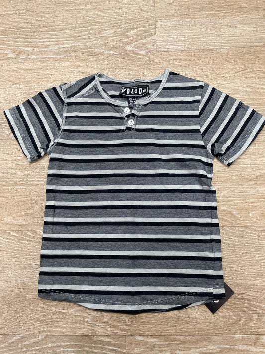 5T Volcom Striped Button Tee