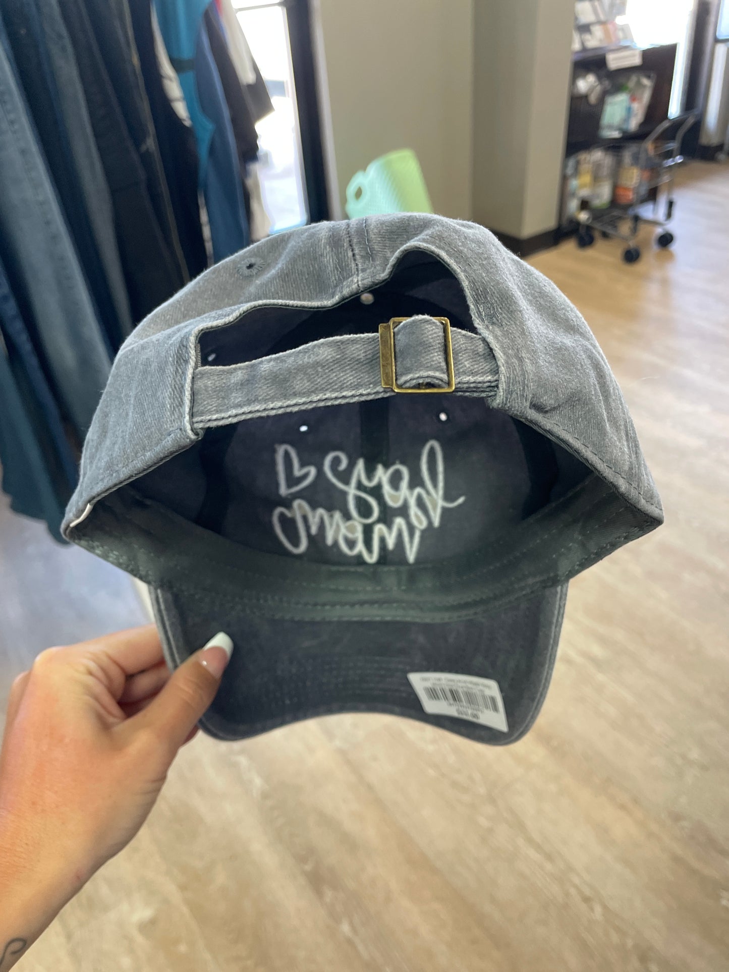 NWT Hat - Grey Acid Wash Boy Mom One Size Ball Cap