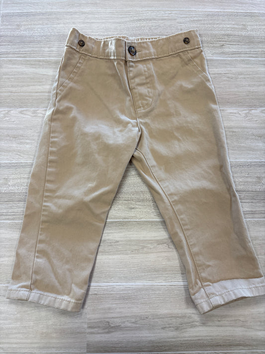 18m Khaki Pull On Button Jogger Pants