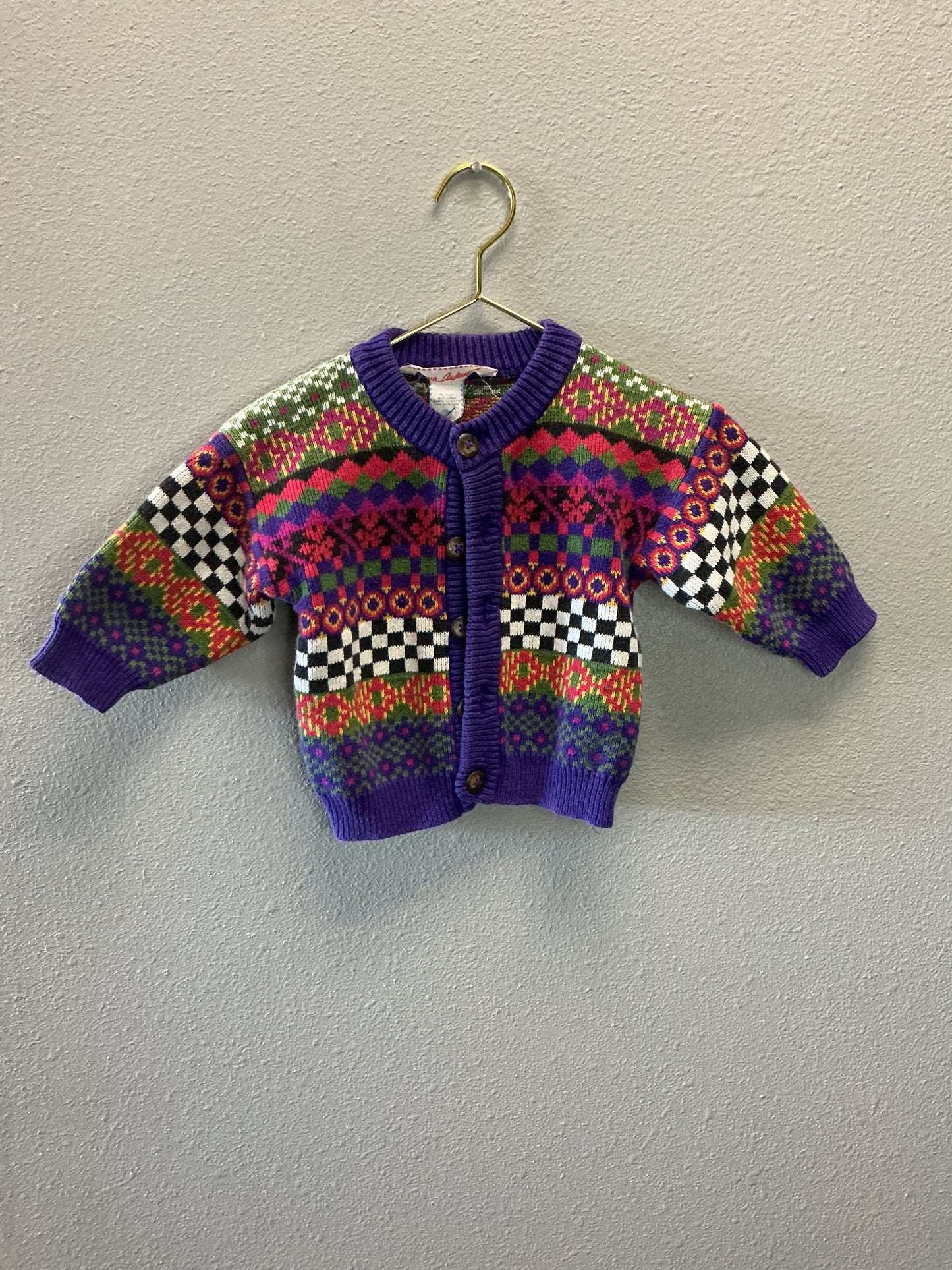 18-24m VINTAGE Hanna Andersson Multi Pattern Knit Sweater