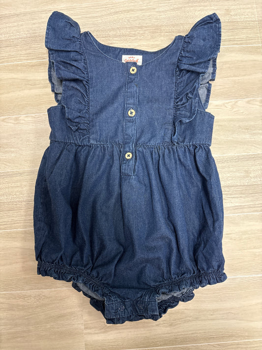 24m Soft Denim Ruffle Romper