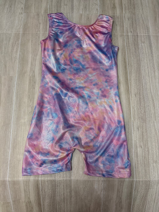 4/5T Purple Dyed Glimmer Shortie Tank Leotard