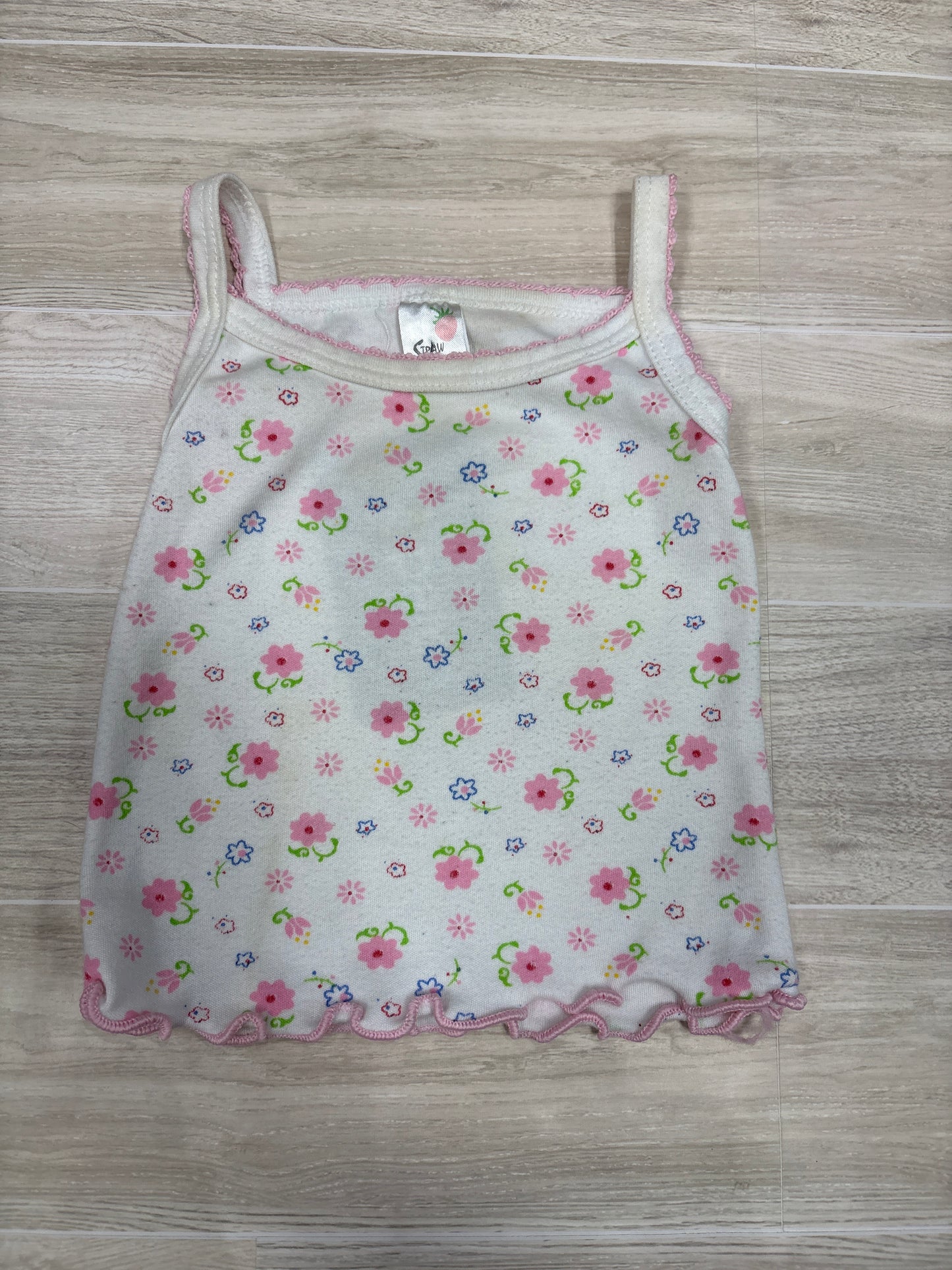 0-3m White Floral Tank